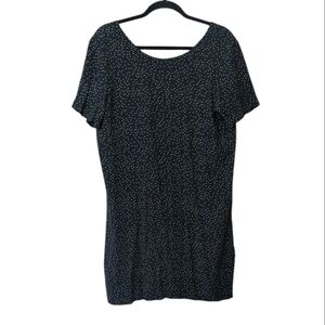 Madewell Black w White Dots Short Sleeve Back V Lined Dress Size 10